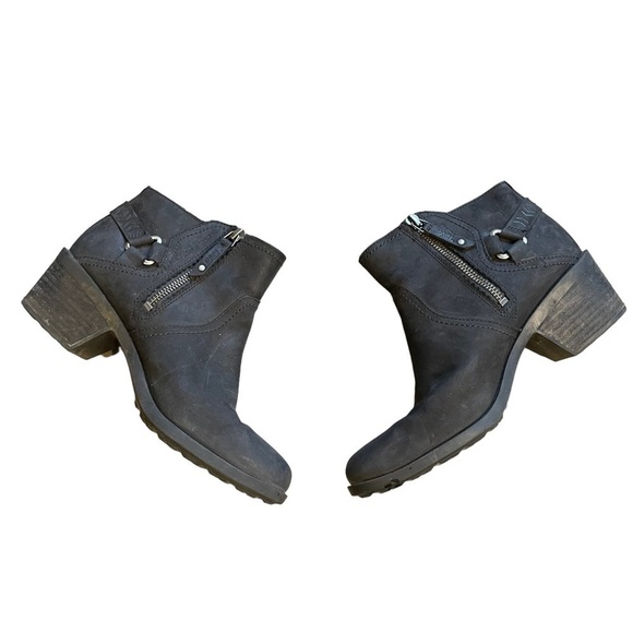 Teva Boots Womens 8.5 Foxy Ankle Bootie Black Leather Side Zip Comfort SN1017161 - Picture 2 of 9